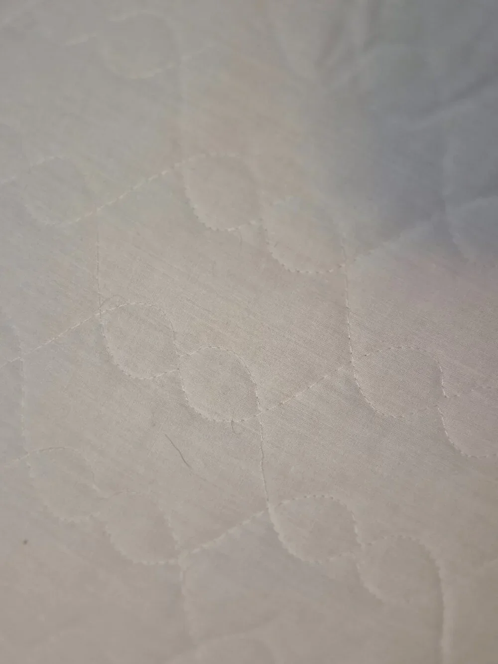 Pair White Cotton Eyelet Quilted Ruffled Pillow Shams Vintage Queen Cottagecore
